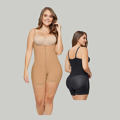 Strapless Short Firm Body Shaper with Butt - Leonisa