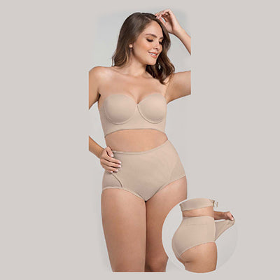 Firm Compression Post-Partum Panty With Adjustable Belly Wrap - Leonisa