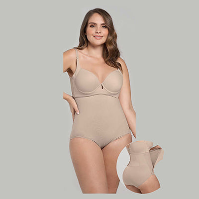 High-Waisted Firm Post-Partum Panty With Adjustable Belly Wrap - Leonisa