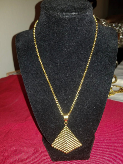 Pyramid Gold Necklace