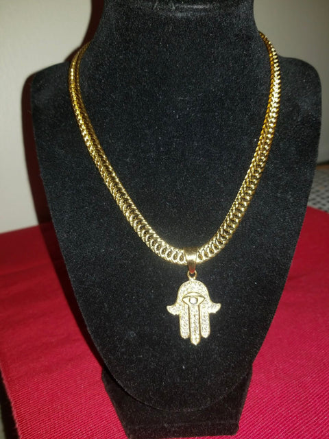 Hamsa Gold Necklace