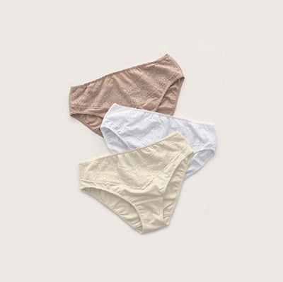 3-Pack Brief Panties with Lace - Leonisa