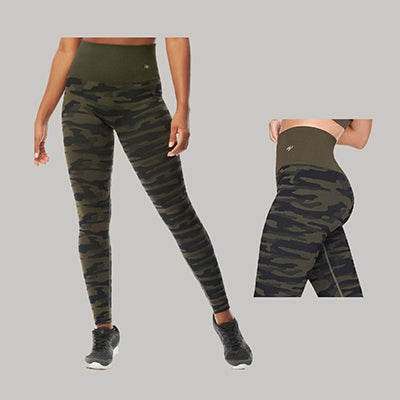 Smoothing High-Waisted Graphic Active Legging - Leonisa